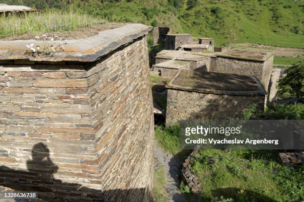 fortified stone houses of shatili, khevsureti, georgia - argenberg stock pictures, royalty-free photos & images