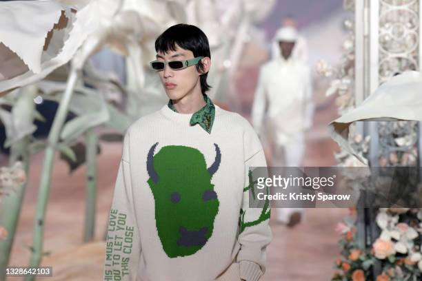 Models walk the runway during the Dior Homme Menswear Spring Summer 2022 show as part of Paris Fashion Week on June 25, 2021 in Paris, France.