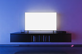 modern tv on living room