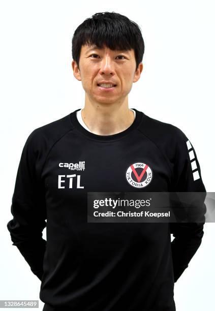 Sunghu Lee, video analyst of FC Viktoria Koeln poses during the team presentation at Sportpark Hoehenberg on July 14, 2021 in Cologne, Germany.