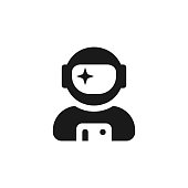 Space Astronaut vector icon. Astronaut black flat symbol isolated. Vector EPS 10