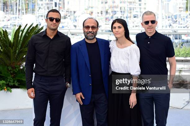 Amir Jadidi, Director Asghar Farhadi, Sarina Farhadi and Producer Alexandre Mallet-Guy attend the "Ghahreman " photocall during the 74th annual...