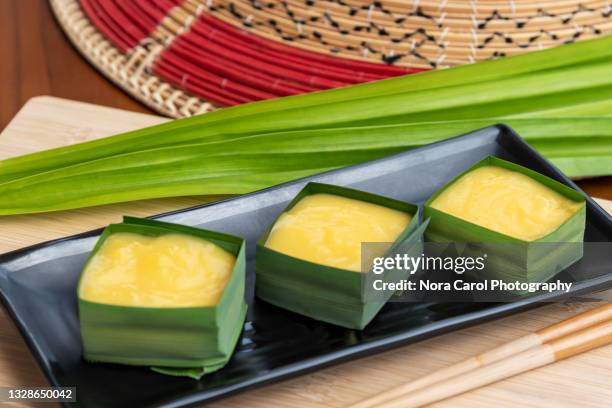 Kuih Tako Jagung Corn Custard Pudding Malaysia Traditional Dessert High-Res Stock Photo