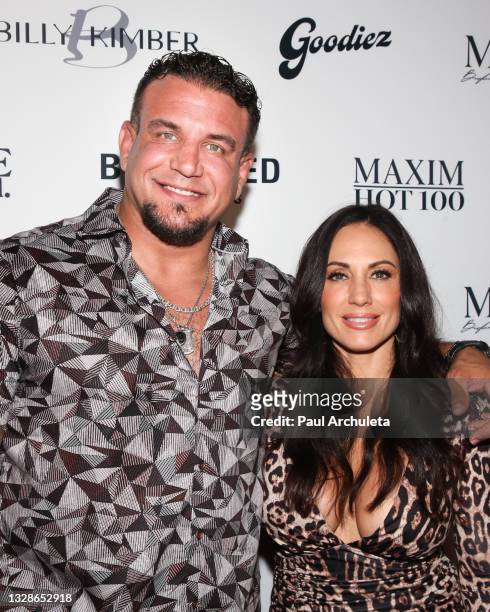 Fighter Frank Mir and his Wife Jennifer Mir attend the Maxim Hot 100 event at The Highlight Room on July 13, 2021 in Los Angeles, California.