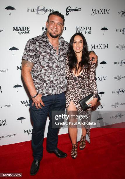 Fighter Frank Mir and his Wife Jennifer Mir attend the Maxim Hot 100 event at The Highlight Room on July 13, 2021 in Los Angeles, California.