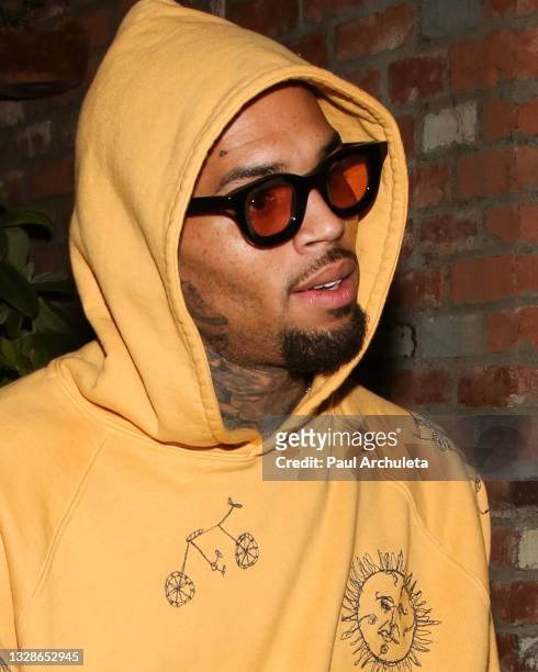 Singer Chris Brown attends the Maxim Hot 100 event at The Highlight Room on July 13, 2021 in Los Angeles, California.