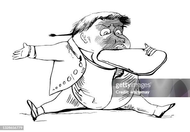 illustrations, cliparts, dessins animés et icônes de homme à queue de cochon mangeant du pain et du beurre - stéréotype de la classe moyenne