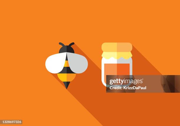 stockillustraties, clipart, cartoons en iconen met honey - bijen