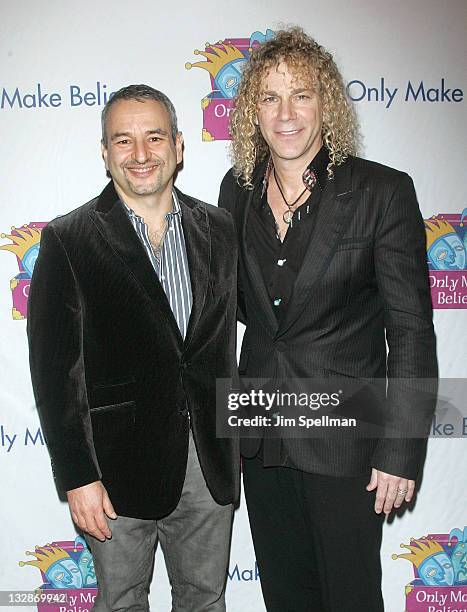 Joe DiPietro and David Bryan attend the 12th Annual Make Believe on Broadway gala at the Shubert Theatre on November 14, 2011 in New York City.