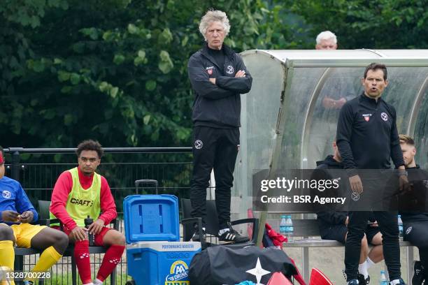 Coach Gertjan Verbeek of Almere City FC during the Pre-season Friendly match between Almere City FC and MVV at the Sportpark Parkhout on July 14,...