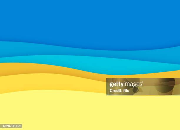layered waves hintergrund abstract - gelb stock-grafiken, -clipart, -cartoons und -symbole