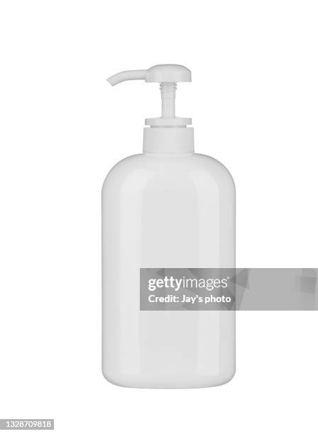 realistic empty packages for body cosmetic bottle with clipping path. - dispenser foto e immagini stock