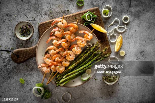 diverse keto dishes - cooked asparagus stock pictures, royalty-free photos & images