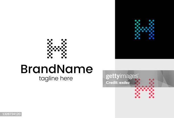 letter h logo - h monogram logo stock illustrations