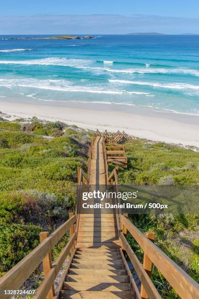 high angle view of beach against sky,esperance,western australia,australia - rottnest island stock pictures, royalty-free photos & images