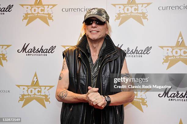 Michael Schenker arriving on the red carpet for the Classic Rock Awards, taken on November 10, 2010.