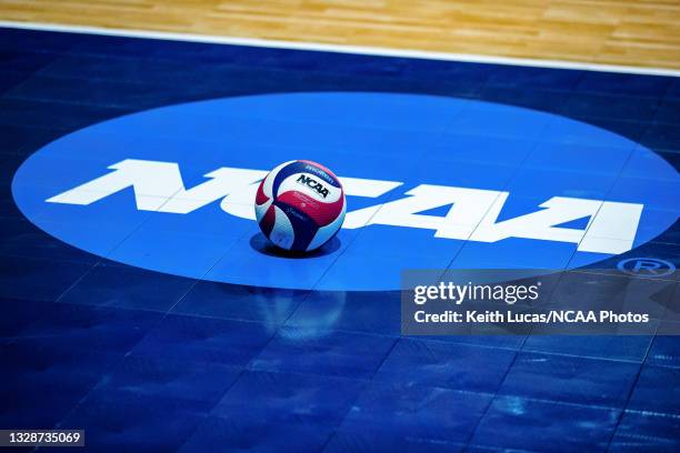 The playing court before the game between Carthage College and Benedictine University in the Division III Men"u2019s Volleyball Championship held at...