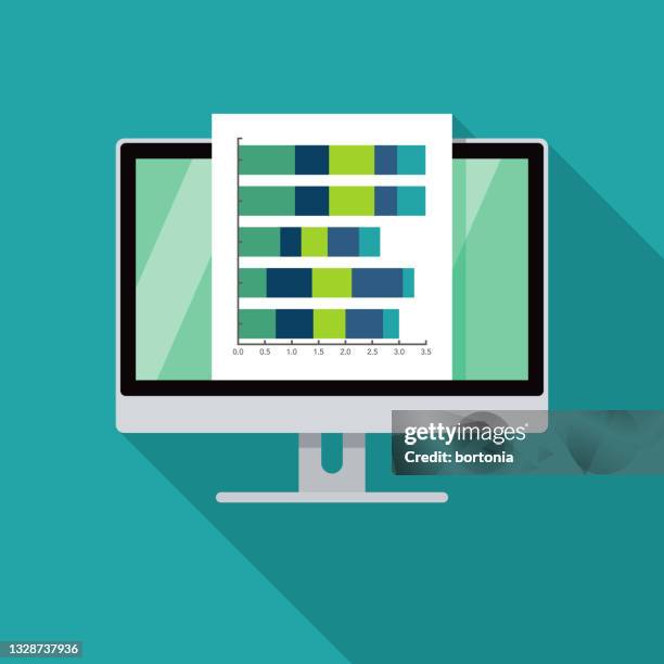 ilustraciones, imágenes clip art, dibujos animados e iconos de stock de icono de data desktop - hoja de cálculo electrónica