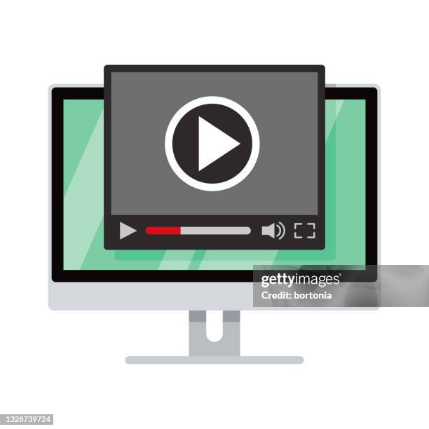 video player desktop icon - web browser screen stock illustrations