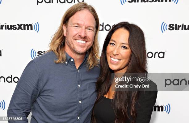 Chip Gaines and Joanna Gaines visit the SiriusXM Studios on July 14, 2021 in New York City.