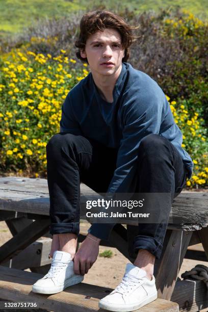 Actor Joel Courtney poses for a portrait on April 9, 2019 in Los Angeles, California.