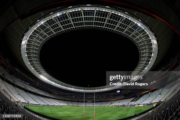 General view of the Cape Town Stadium as the teams take to the field during the match between South Africa A and the British & Irish Lions at Cape...