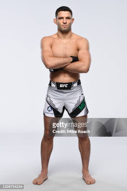 Thiago Moises poses for a portrait during a UFC photo session on July 14, 2021 in Las Vegas, Nevada.