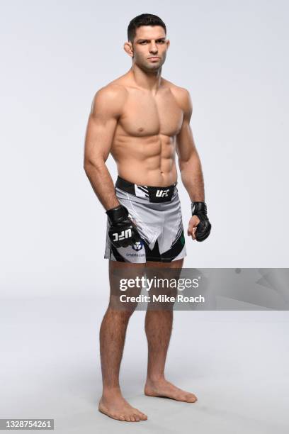 Thiago Moises poses for a portrait during a UFC photo session on July 14, 2021 in Las Vegas, Nevada.