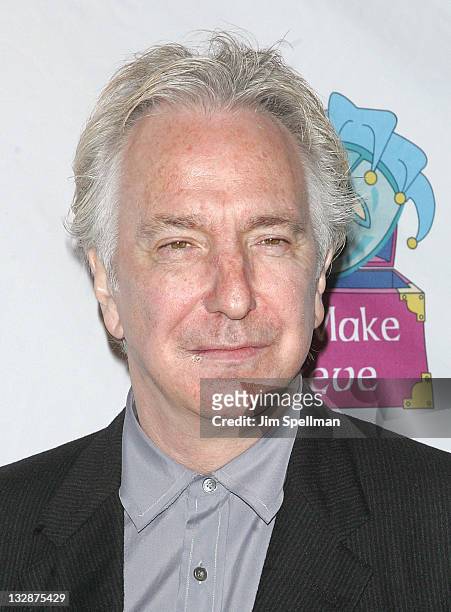 Actor Alan Rickman attends the 12th Annual Make Believe on Broadway gala at the Shubert Theatre on November 14, 2011 in New York City.