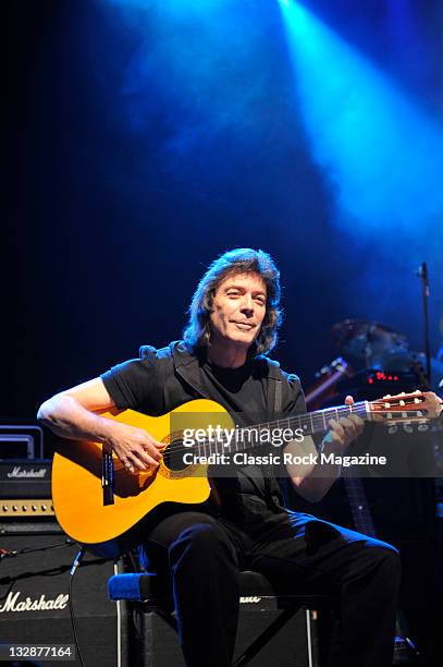 English musician Steve Hackett performing live on stage at Shepherds Bush Empire in London, on November 30, 2010. Hackett was previously guitarist...