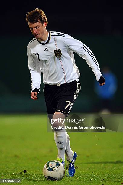 Maximilian Arnold of Germany controls the ball during the U18 International Friendly match between Germany and Belgium at Oberwerth stadium on...