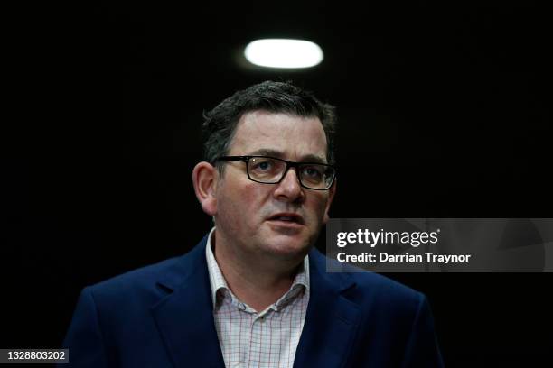 Premier of Victoria, Daniel Andrews announces a snap 5 day lockdown for the state during a press conference on July 15, 2021 in Melbourne, Australia.