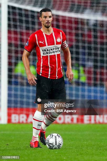 Nick Viergever of PSV during the Pre-season Friendly match between PSV and PAOK Saloniki at the Philips Stadion on July 14, 2021 in Eindhoven,...