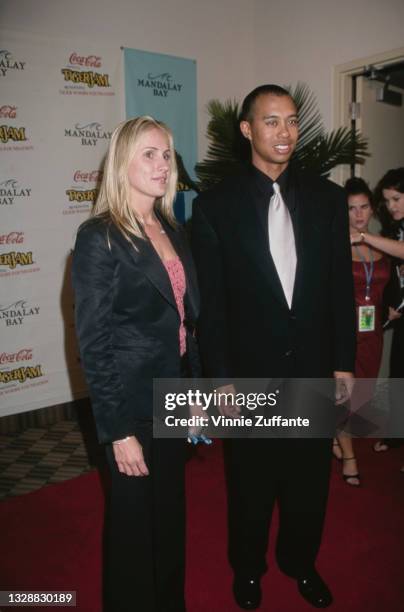 American golfer Tiger Woods and his girlfriend Joanna Jagoda attend the Tiger Jam III annual Tiger Woods Foundation fundraiser for children's...