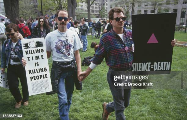 Act-Up Activists at the gay rights demonstration on Capitol Hill.