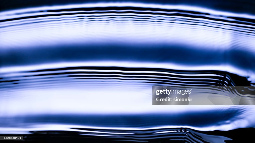 Heat Wave Ripples Wave Ripples On The Surface Of A Shiny Blue Coloured Liquid High-Res ...