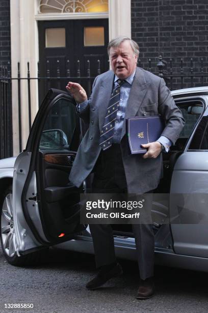 Justice Secretary Ken Clarke arrives in Downing Street to attend the weekly Cabinet meeting on November 15, 2011 in London, England. Home Secretary...