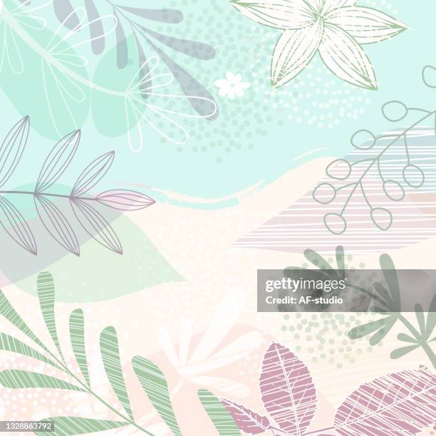 floral handrawn background - lotus flower studio stock illustrations