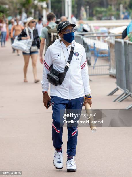 Spike Lee is seen on the croisette during the 74th annual Cannes Film Festival on July 15, 2021 in Cannes, France.