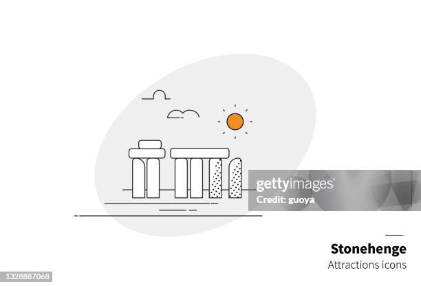 stonehenge,british tourist attractions. - stonehenge solstice stock illustrations