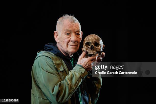 Sir Ian McKellen during the "Hamlet" photocall at Theatre Royal, Windsor on July 15, 2021 in Windsor, England.