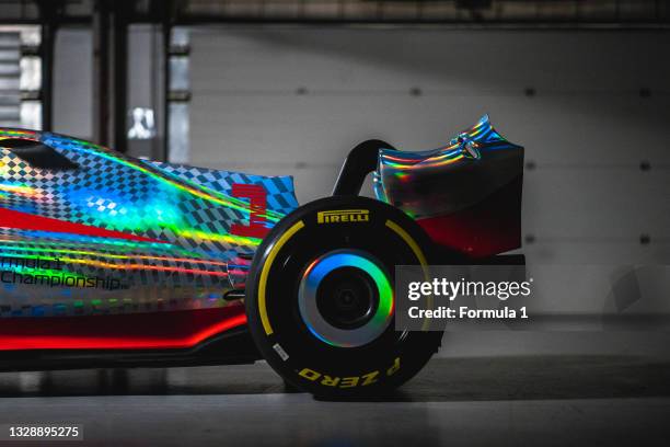 Unveil the new 2022 car ahead of the F1 Grand Prix of Great Britain at Silverstone on July 14, 2021 in Northampton, England.