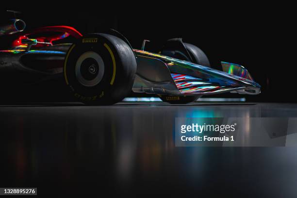 Unveil the new 2022 car ahead of the F1 Grand Prix of Great Britain at Silverstone on July 14, 2021 in Northampton, England.