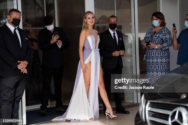 Kimberley Garner is seen during the 74th annual Cannes Film Festival at on July 15, 2021 in Cannes, France.