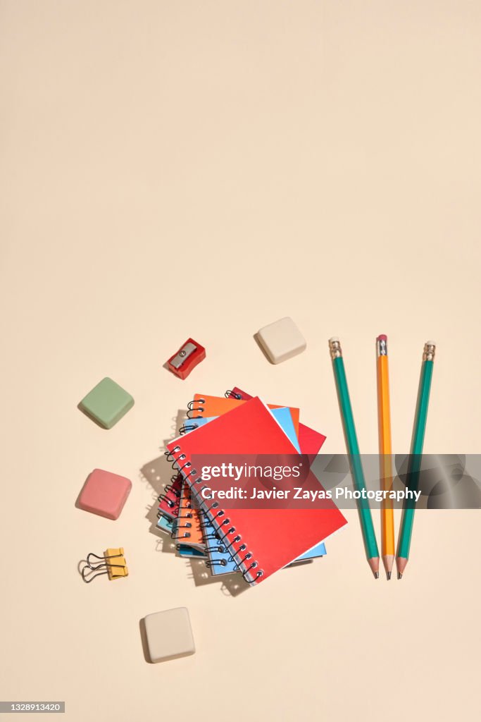 Stationery On Pastel Background