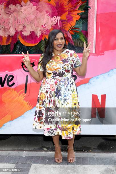 Mindy Kaling attends as Netflix hosts a mobile truck pop up activation in celebration of the launch of NEVER HAVE I EVER Season 2 on July 15, 2021 in...