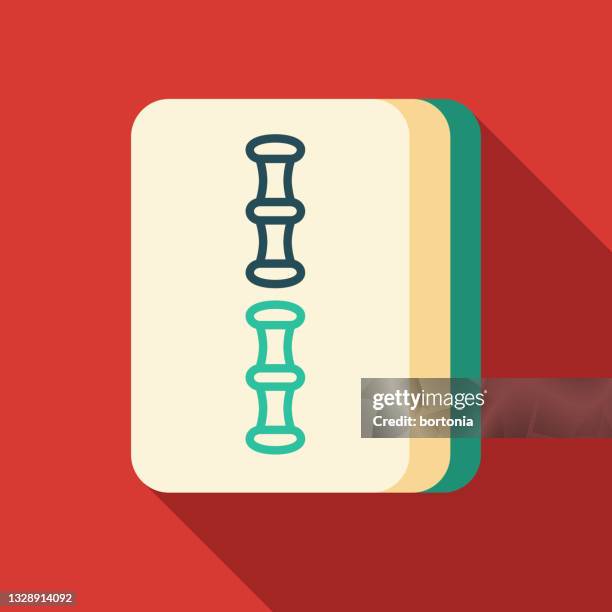 mahjong two bamboo tile icon - playing solitaire stock illustrations