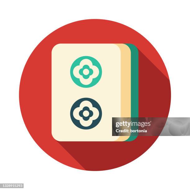 mahjong two dots tile icon - playing solitaire stock illustrations
