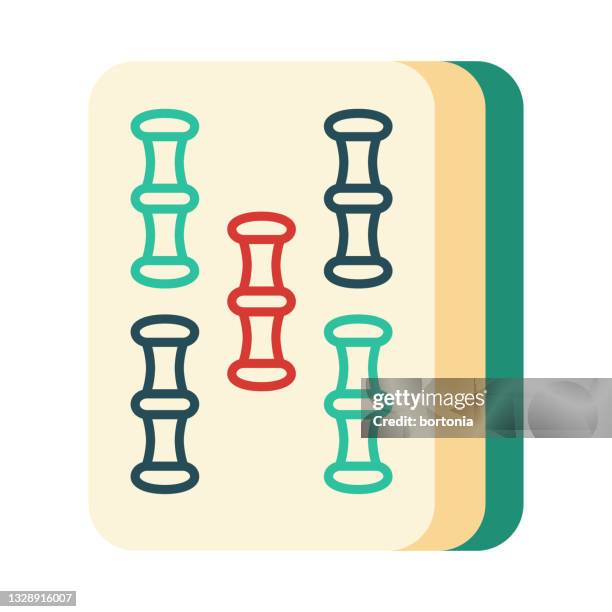 mahjong five bamboo tile icon - playing solitaire stock illustrations