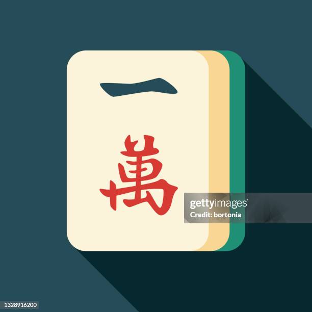 mahjong one character tile icon - playing solitaire stock illustrations